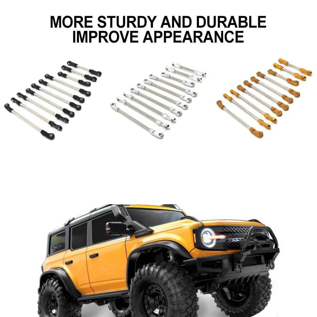 1/10 Aluminum Alloy Wheelbase Steering Link Rod Set For R1001 R1002 R1003 RC Car Part RC Car Accessories Replacement Parts
