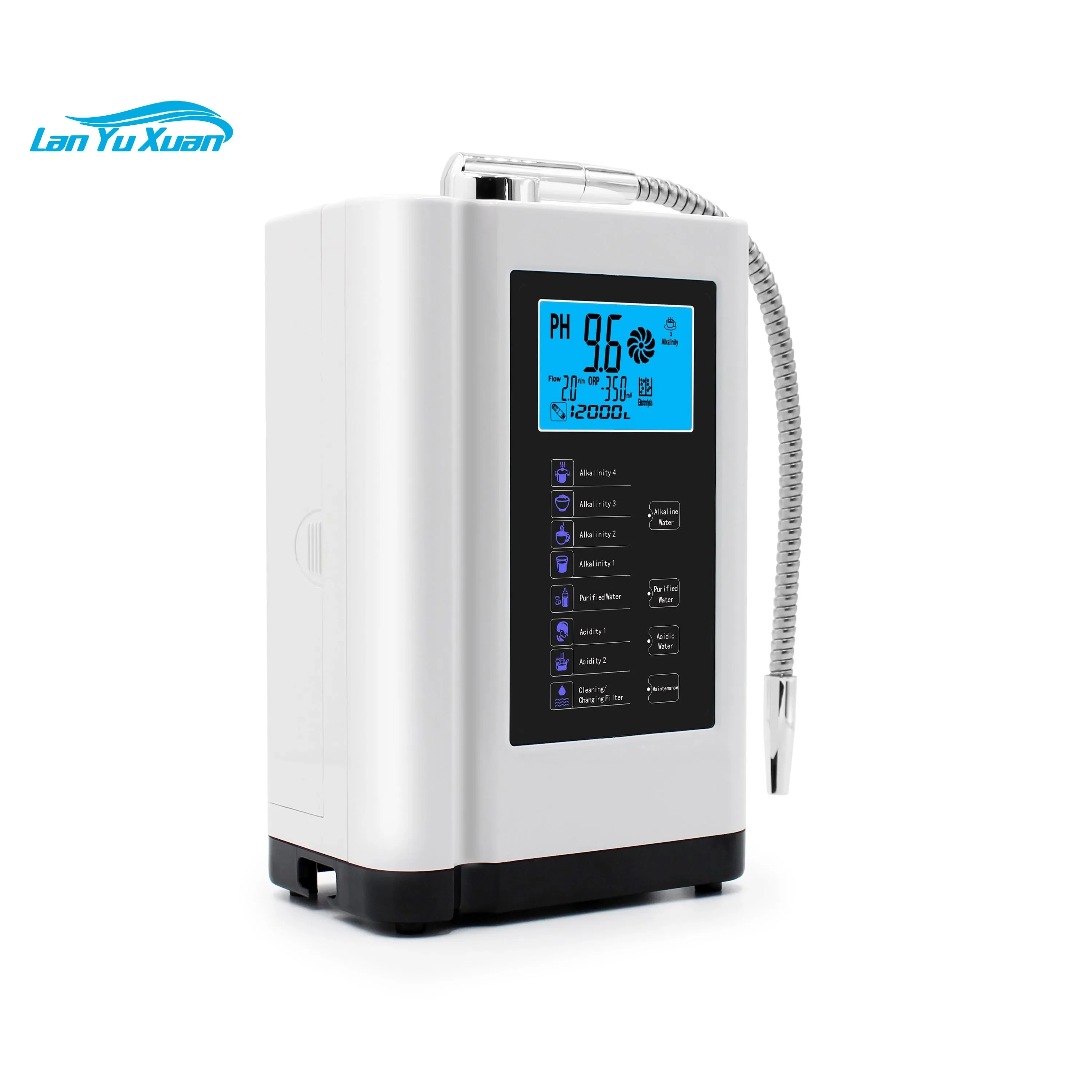 Alkaline Water Ionizer, Up to -500mV ORP, PH 3.5-10.5 Water Purifier Machine,with 7 Water Settings