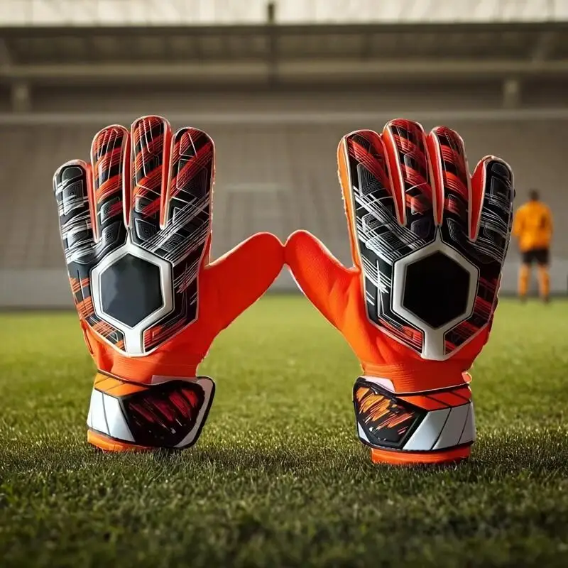 

Thickened Latex Goalkeeper Gloves with Finger Protection Non-Slip Sticky Football Training Gloves for Children And Adults