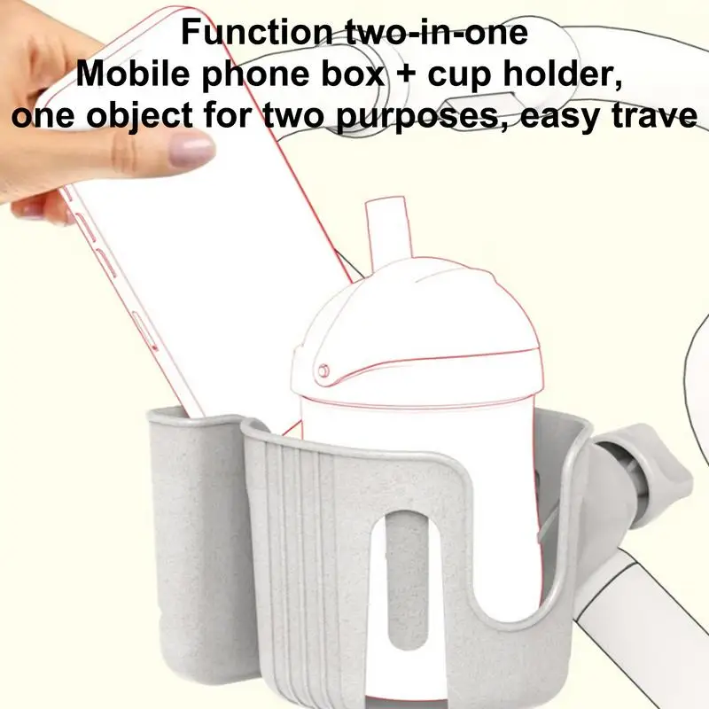 Drinks Holder For Stroller 2-in-1 Bottle Holder Walkers Cup Holder Anti-slip 360 Degrees Rotation Drink Holder Stroller