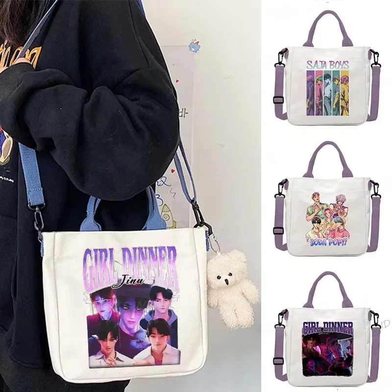 

New Anime Cartoon Saja Boys Jinu Casual Shoulder Bags Men Women Hip Hop Anime Korean Ulzzang Trend Crossbody Bags for Kids
