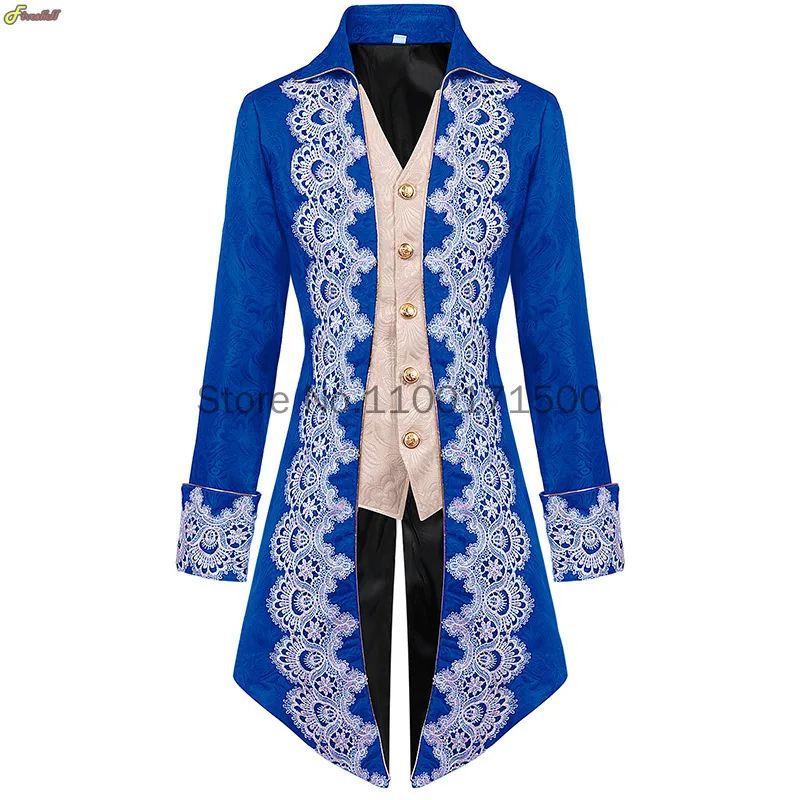 Plus Size Medieval Victorian Gothic Steampunk Jacket for Men Halloween Renaissance Party Cosplay Costume Nobleman Prince Tuexdo