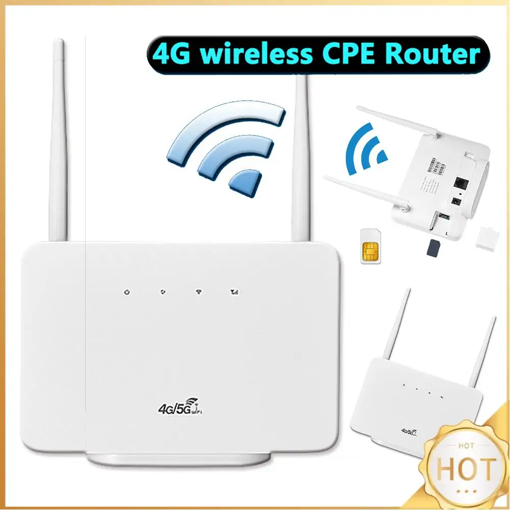 

4G LTE CPE Router Modem External Antenna 4G Router Wireless Modem with Sim Card Slot EU Plug Internet Connection