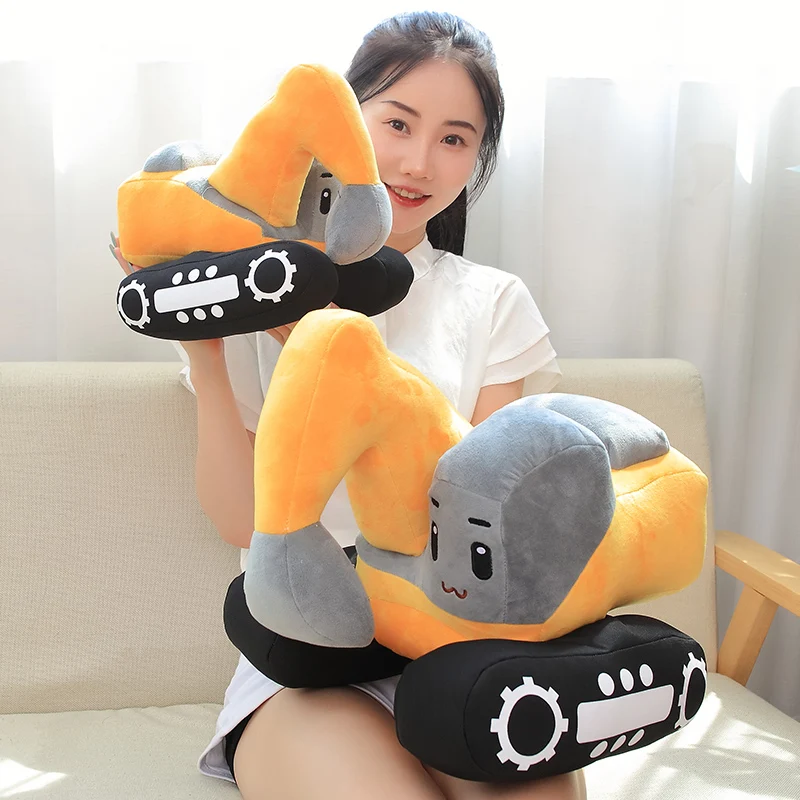 New 26/38cm Creative Excavator Plush Toys Stuffed Soft Machine Plush Pillow Kawaii Home Decorative Boys Kids Birthday Gifts