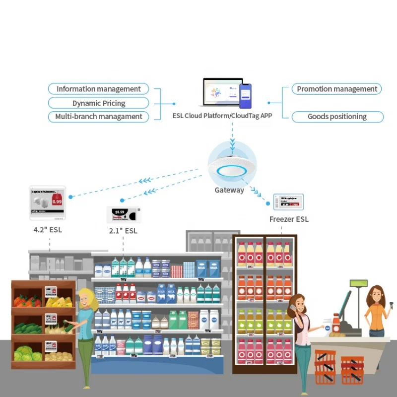 custom.Retail Solution Display Esl Digital Price Tags Electronic Shelf Label Shop System