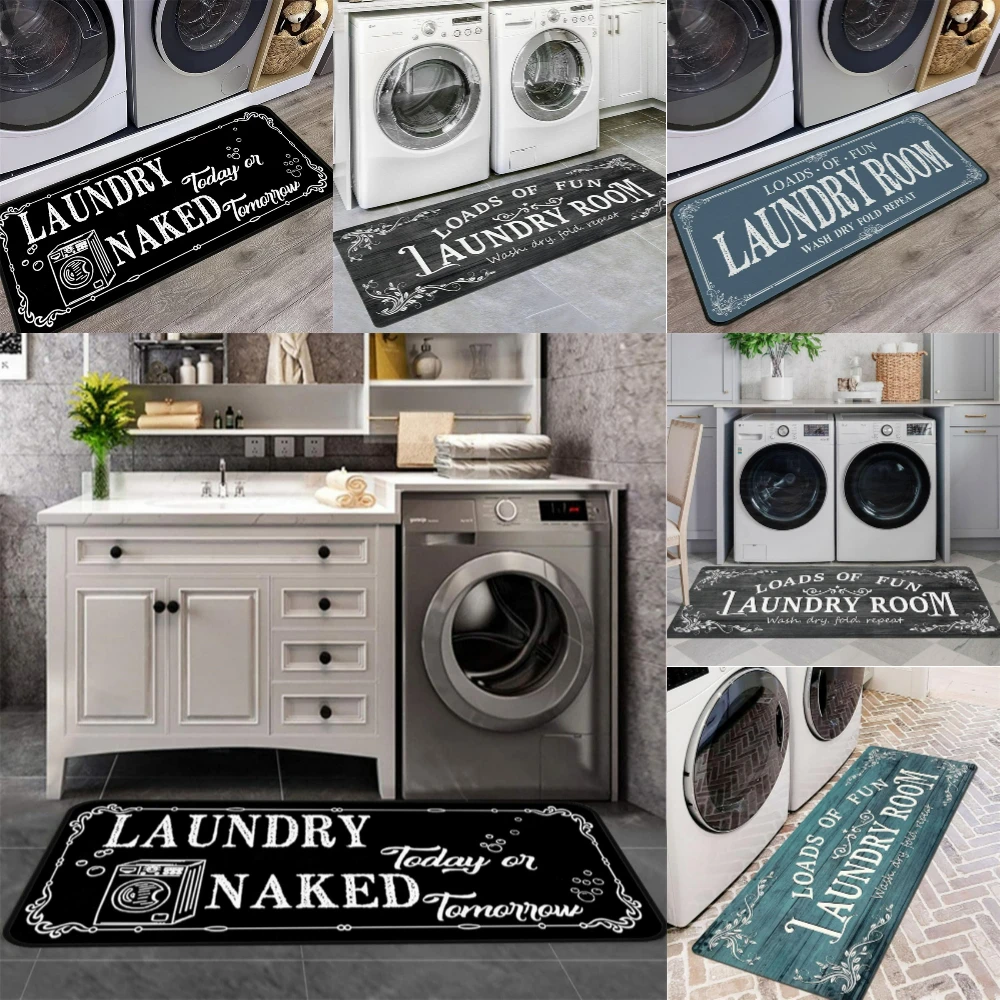 Tapis de sol antidérapant pour buanderie, cuisine, longue bande, intérieur, couloir, doux, lavable en Machine, porte d'entrée, salon, canapé