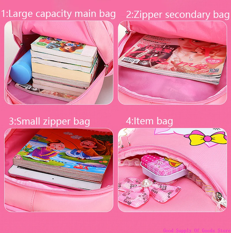 3 шт. детский рюкзак + сумка для обеда + пенал милый кот детская школьная сумка рюкзак для девочек-студентов-подростков водонепроницаемая сумка для начальной школы
