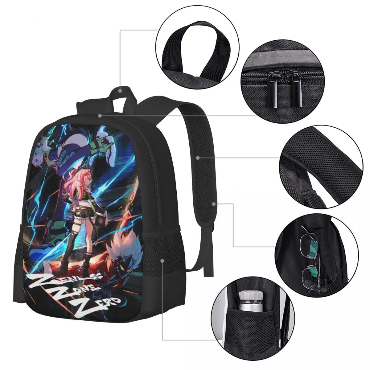 Anime Zenless Zone Zero Travel Laptop Backpack, Business College School Computer Bag Gift for Men & Women