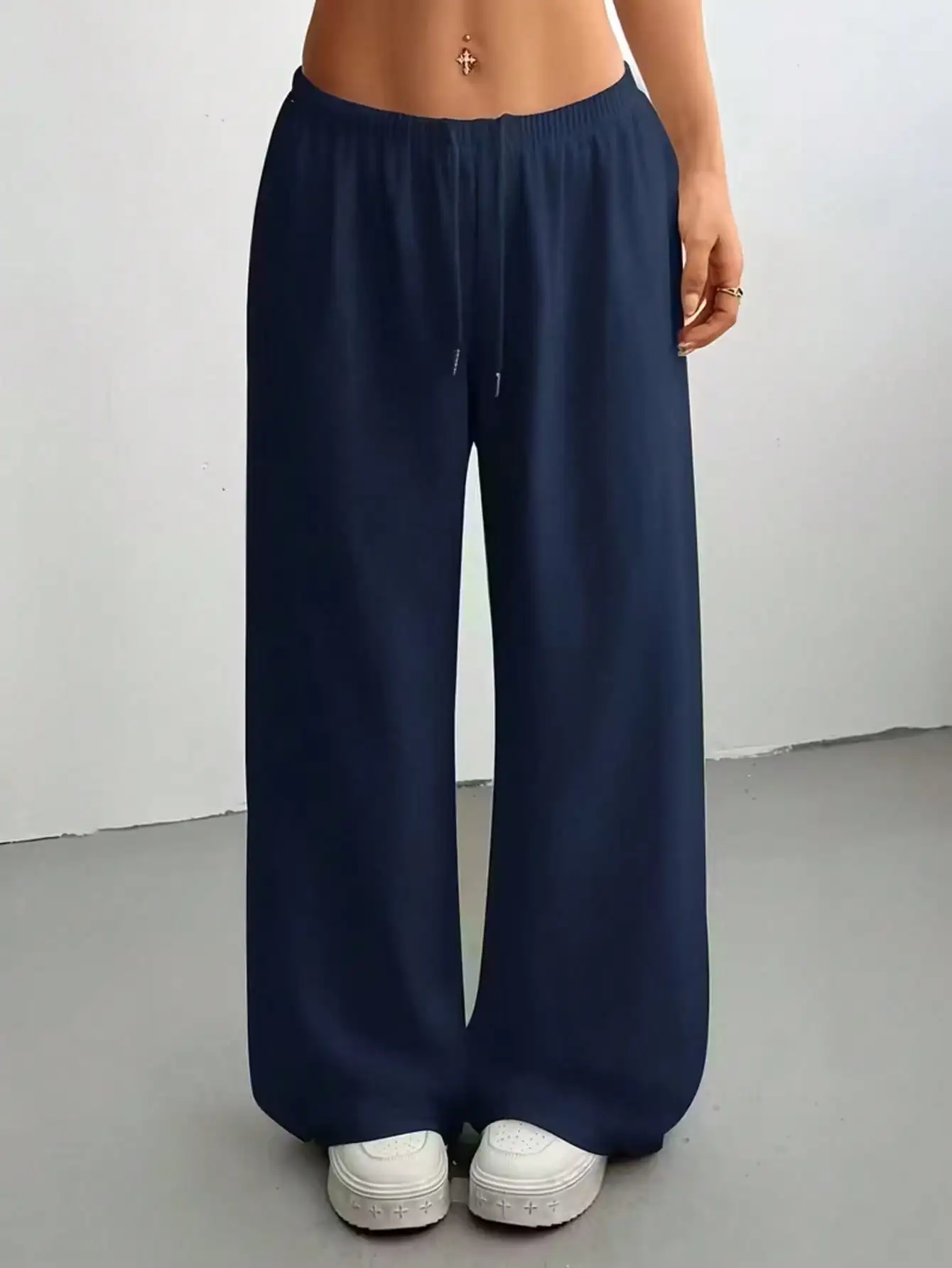 2026 Damen Casual Ganzjahres-Laufhose - Bequeme, lockere, einfarbige Hose mit Kordelzug und elastischem Bund, weites Bein – Detail 29