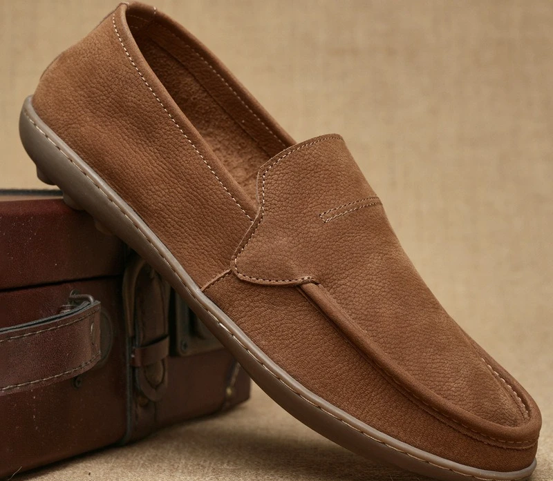 

Spring and Summer British Casual Soft Cowhide One-pedal Men's Shoes Breathable Foot Shoes Men's Leather Soft-soled Loafers