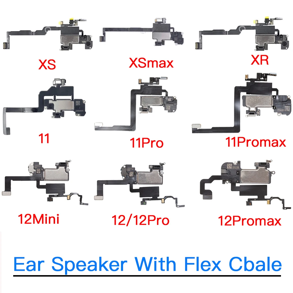 

Ear Speaker Flex Cable For iPhone 11 12 Mini Pro Max Top Loud Speaker Earpiece With Proximity Light Sensor Replacement Parts