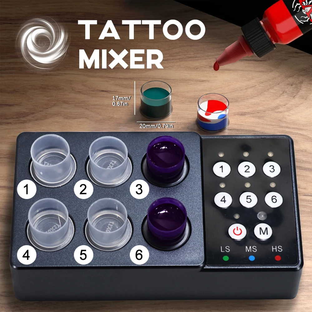Wireless Tattoo Ink Mixer Magnetic Pigment Stirrer Fast Liquid Vortex Mixing Device for Body Art Permanent Makeup