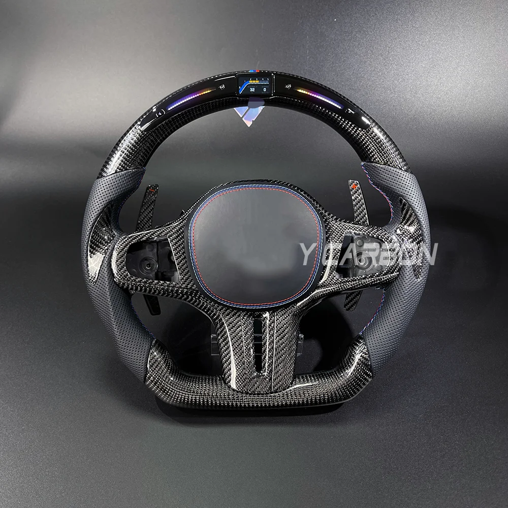 LED Sport Steering Wheel Fit For BMW M1 M2 M3 M4 M5 G Series F40 F44 G20 G21 G28 G22 G29 G80 Carbon Fiber Customized