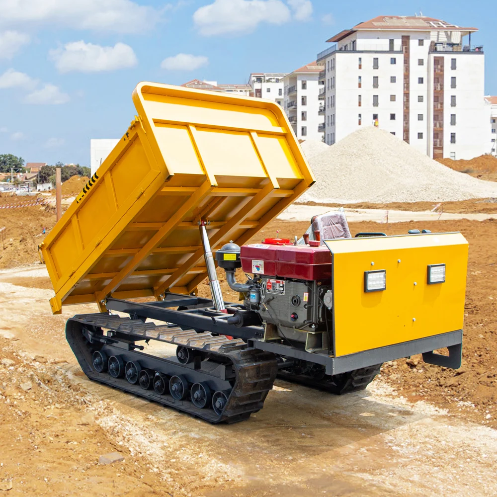 China Ride On Diesel Self Loading Garden Small Site Dumper 1 Ton Track Crawler Mini Dumper 2tons