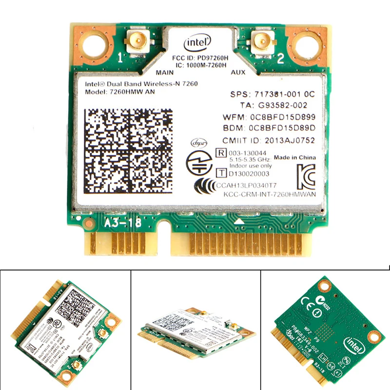 Placa sem fio banda dupla para 7260 7260HMW Mini PCI-E 2.4G/5Ghz Wlan Wifi