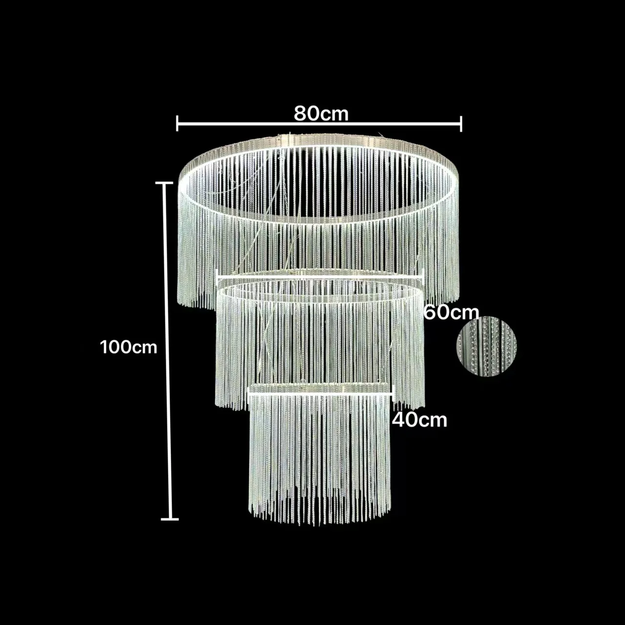 Wedding decoration wedding hall, fringed chandelier, stage ceiling metal chain luminous fringed chandelier