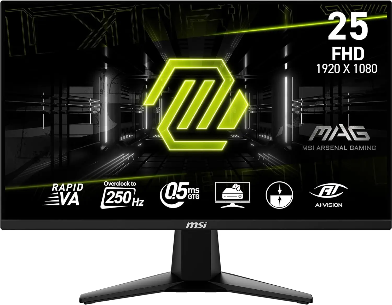 25-inch Gaming Monitor, 1920 X 1080 (FHD), 0.5ms Response Time, 250Hz, DP Port, Tilt Adjustable