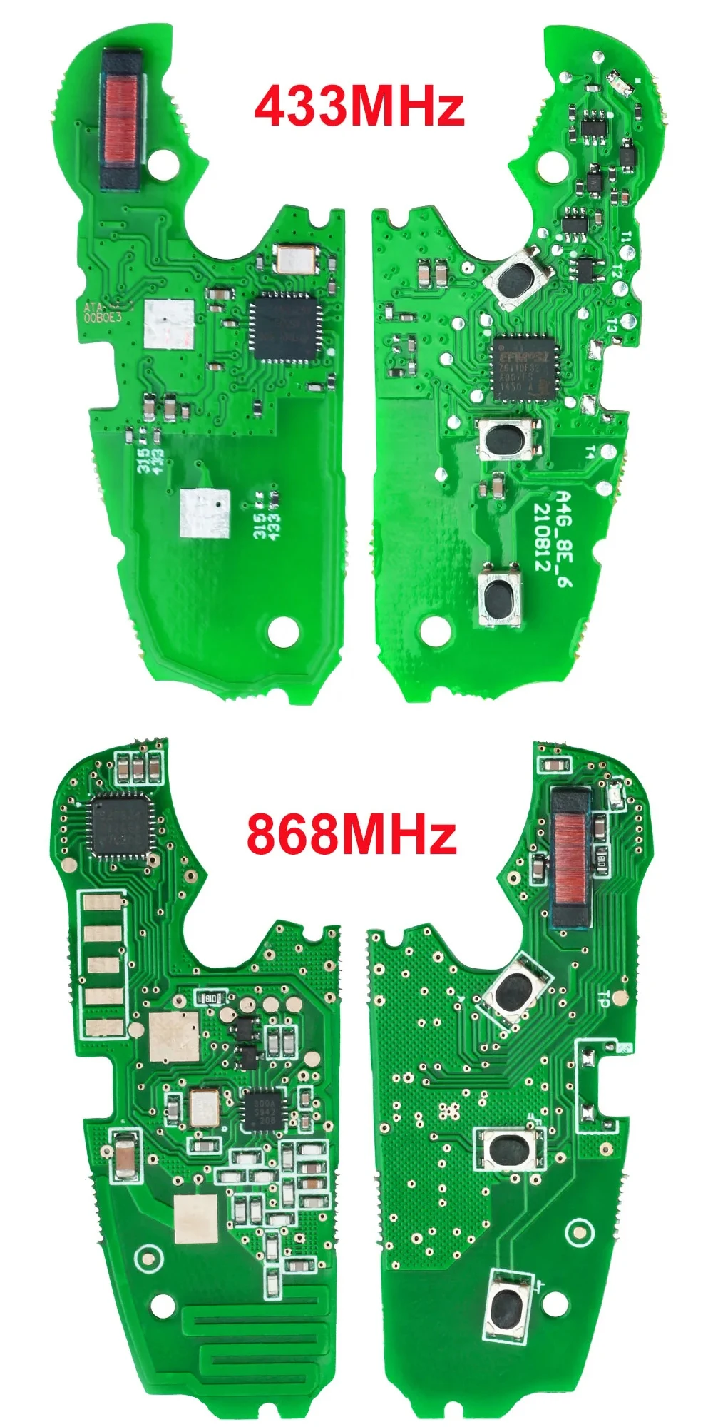 KEYECU FSK 315MHz 433MHz 868MHz 8E Chip For Audi A6 S6 Q7 2004 - 2015 IYZ 3314 4F0837220R 4F0837220M 4F0837220T Key Remote Fob