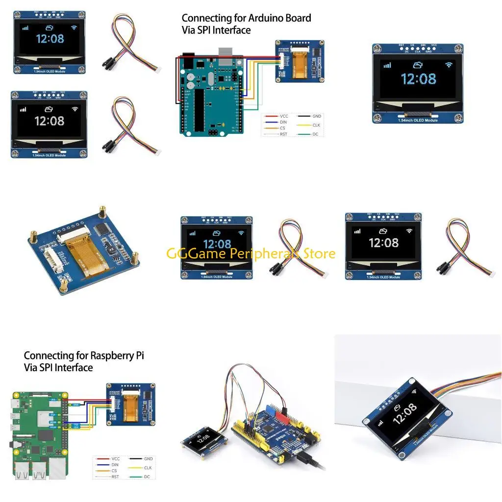 

U55B 1.54inch OLED Module 128×64 Resolution SPI/I2C Communication White /Blue Display
