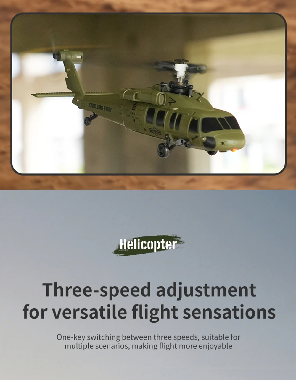 RC Helicopter 9IMOD 6-Channel RC Helicopter JJRC-U9901 Brushless Motor Altitude Hold One-Key Take off