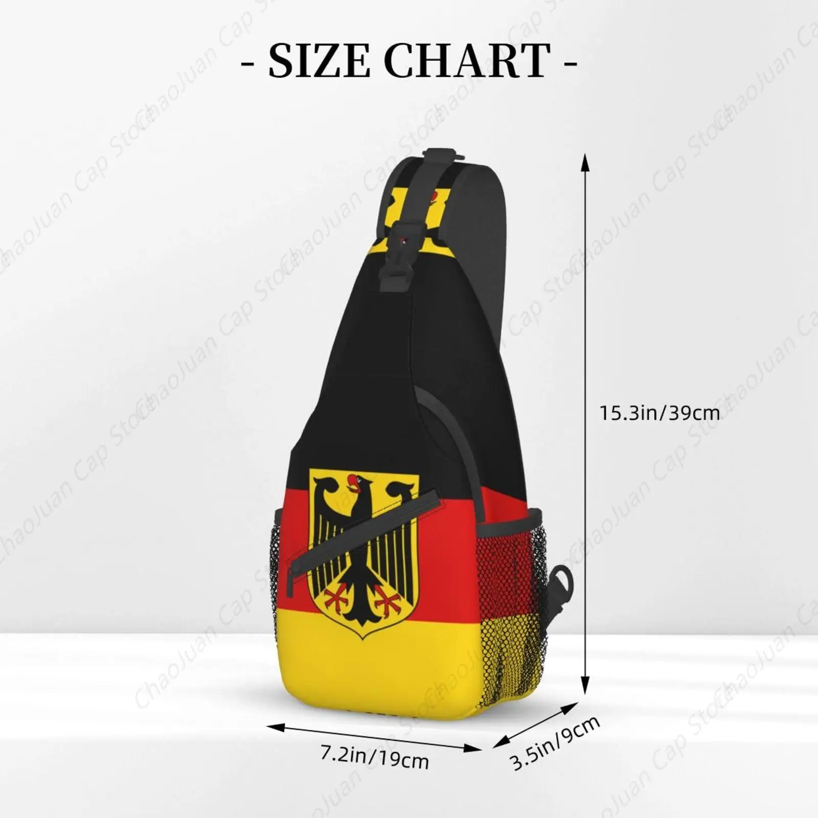 Duitse vlag Sling Bag Crossbody Rugzak Duitsland Reizen Wandelen Dagrugzak Schouderborsttas voor dames en heren