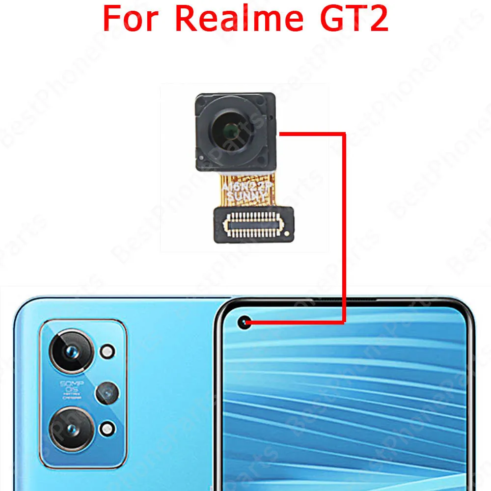 Front Backside Rear Camera For Realme GT Master GT2 Pro 5G Selfie Back View Camera Module Flex Cable Replacement Spare Parts