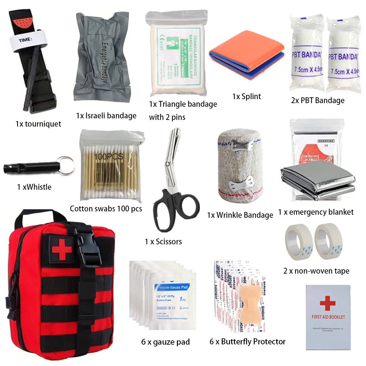 50pcs home outdoor travel first aid kit, camping, boating, hiking, multifunctional portable hiking kit survival kit