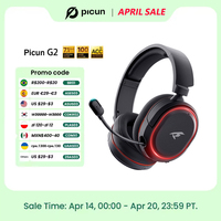 Picun G2 2.4G Wireless Gaming Headset Bluetooth Headphones 5ms Low Latency 7.1 Surround ENC Mic For PC PS4 PS5 Phone Switch