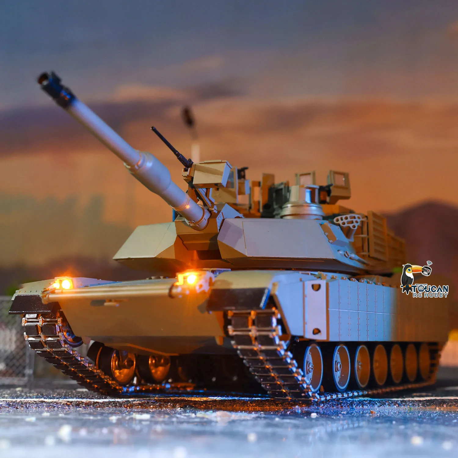 

TOUCAN TUSK I 1:16 Металлический M1A2 Абрамы Радиоуправляемый танк Вращение турели на 360° ИК-бочка Высота отдачи Двойные дымовые блоки Электрический перископ