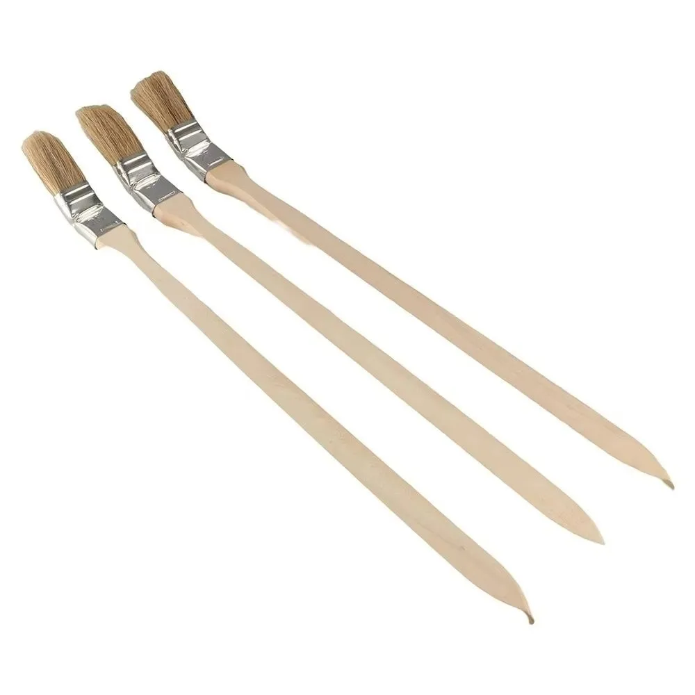 New Long Handle Marine Paint Brush Solid Wood Handle Mixed Pig Mane Hair Wall Painting Brush Elbow Shape Clean Brush Arts Crafts