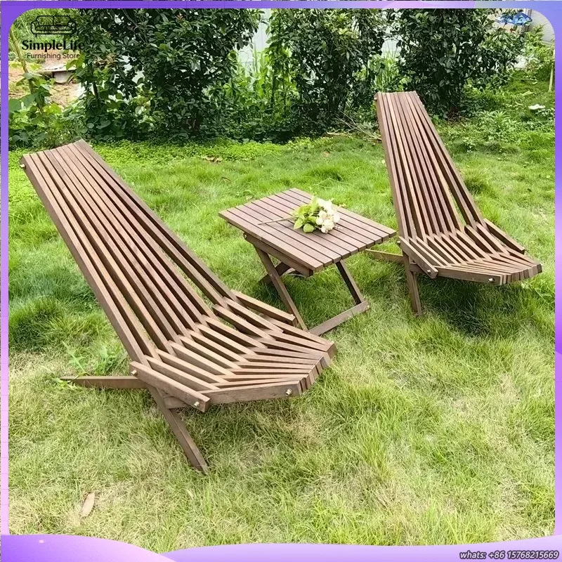 

Foldable Outdoor Lounge Chair Portable Garden Beach Chair Lightweight Camping Stool with Backrest for Yard Patio Poolside