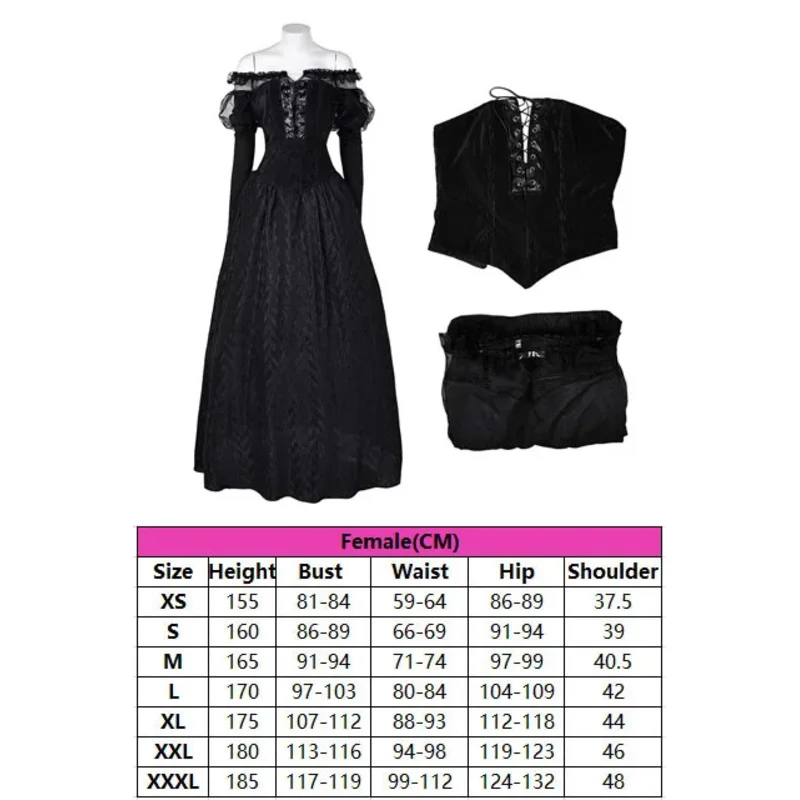 Wife Delores Cosplay Women Fantasia Black Dress Movie Disguise Costume Adult Female Corset Prop Outfits Halloween Carnival Suit