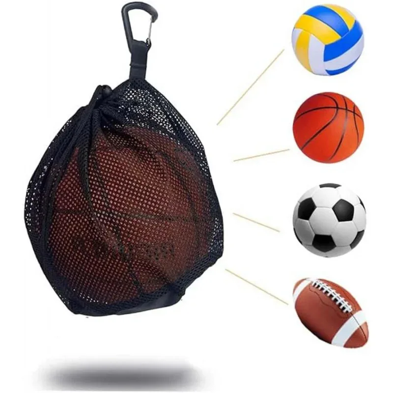Calcio da allenamento di grande capacità, basket, pallavolo, tennis, borsa in rete portaoggetti, borsa tascabile, borsa da basket extra large