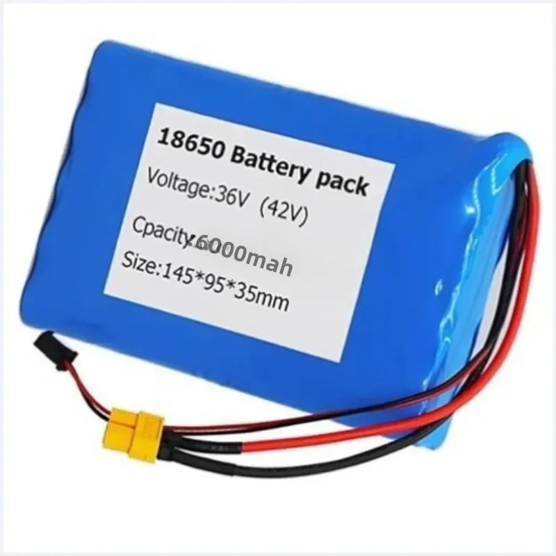 36V 6Ah 10S2P 18650 Battery Pack for Electric Bike Electric Scooter Ebike Rechargeable Lithium Battery with BMS+42V2A Charger