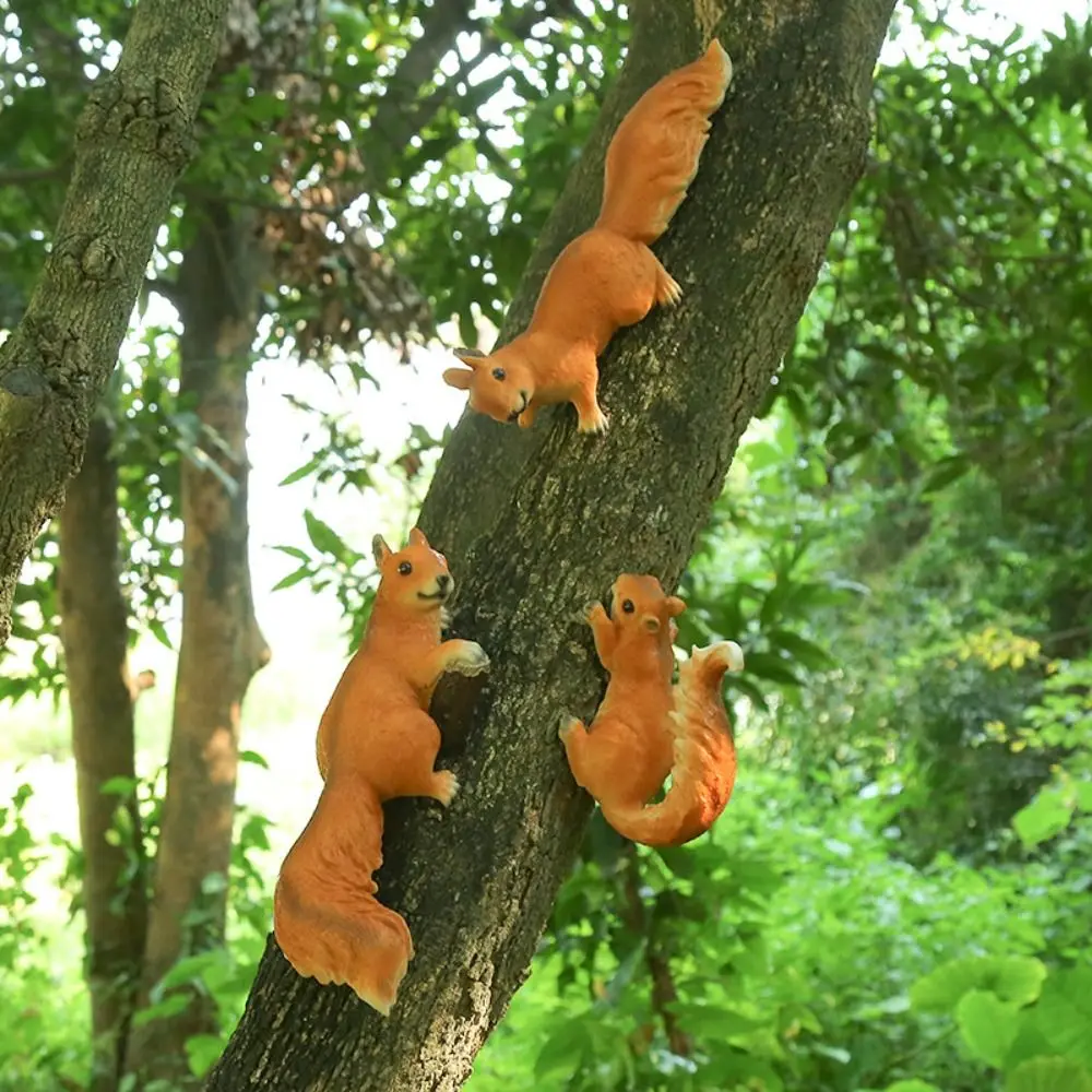 

Resin Crafts Squirrel Statue Realistic Planter Ornaments Fairy Garden Figurines Garden Decoration Simulation Squirrel