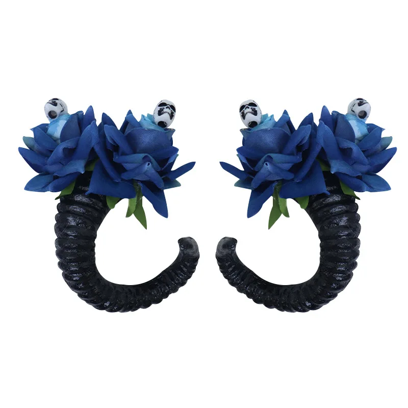 Halloween pequeno diabo rosa acessórios de cabelo menina cos diabo hairpin células vacas esqueleto gótico cocar personalidade