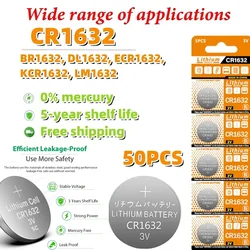 2024 New 3V 125mAh CR1632 Coin Cells Batteries CR 1632 DL1632 BR1632 LM1632 ECR1632 Lithium Button Battery for Watch Remote Key