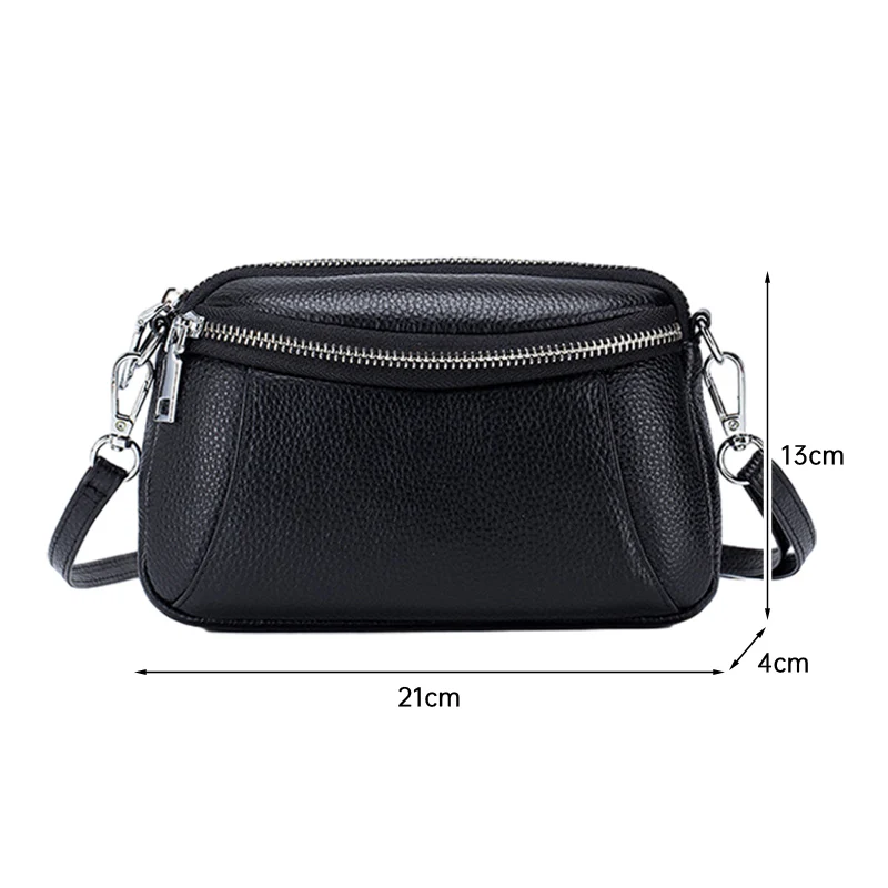 Genuine Mobile Phone Crossbody Bag Leather Fashion Minimalist Shoulder Stylish Simple Shoulder Mobile Phone Bag Large Capacity