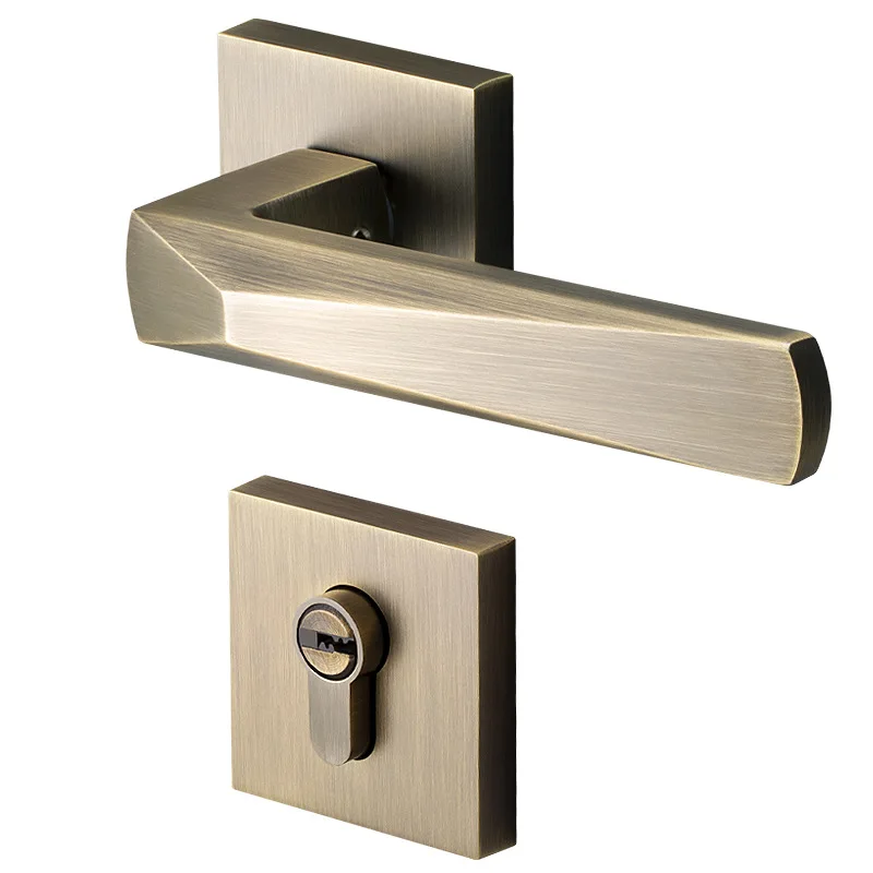 

Split Silent Door Lock Indoor Silent Bedroom Door Lock Retro Bronze Zinc Alloy Door Handle Lock Square Door Lock