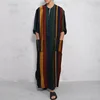 115887-500349.jpg 2024 Striped Printed Men's Muslim Long Sleeve Cotton Robes Summer Male Islamic Arabian Kaftan Suit Middle East Dubai Abaya Retro
