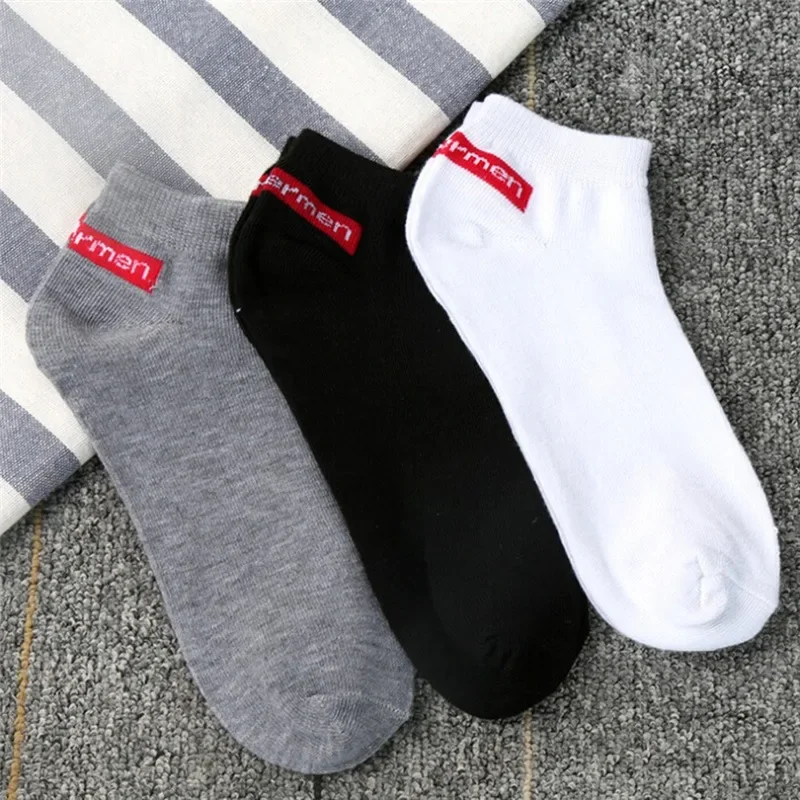 1Pair Unisex Summer Cotton Man Short Socks Fashion Breathable Man Boat Socks Comfortable Casual Socks Male White Black