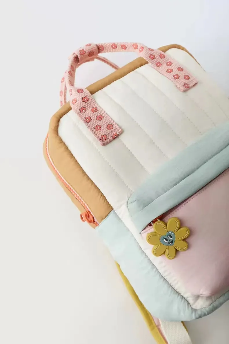 New Lightweight Children\'s Backpack Shopping Children\'s Cute Sunflower Pendant with Colorful Small School Bag