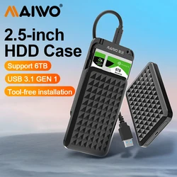 MAIWO 2.5 Inch HDD Case Portable Hard Drive Enclosure Type C SATA HDD SSD Case 6TB Hd Hard Disk Drive Ssd Case for PC Laptop