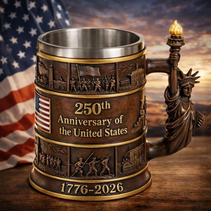 New American 250thanniversarymug Free Muse Like Torch Memorial Resin Water Cup Mug