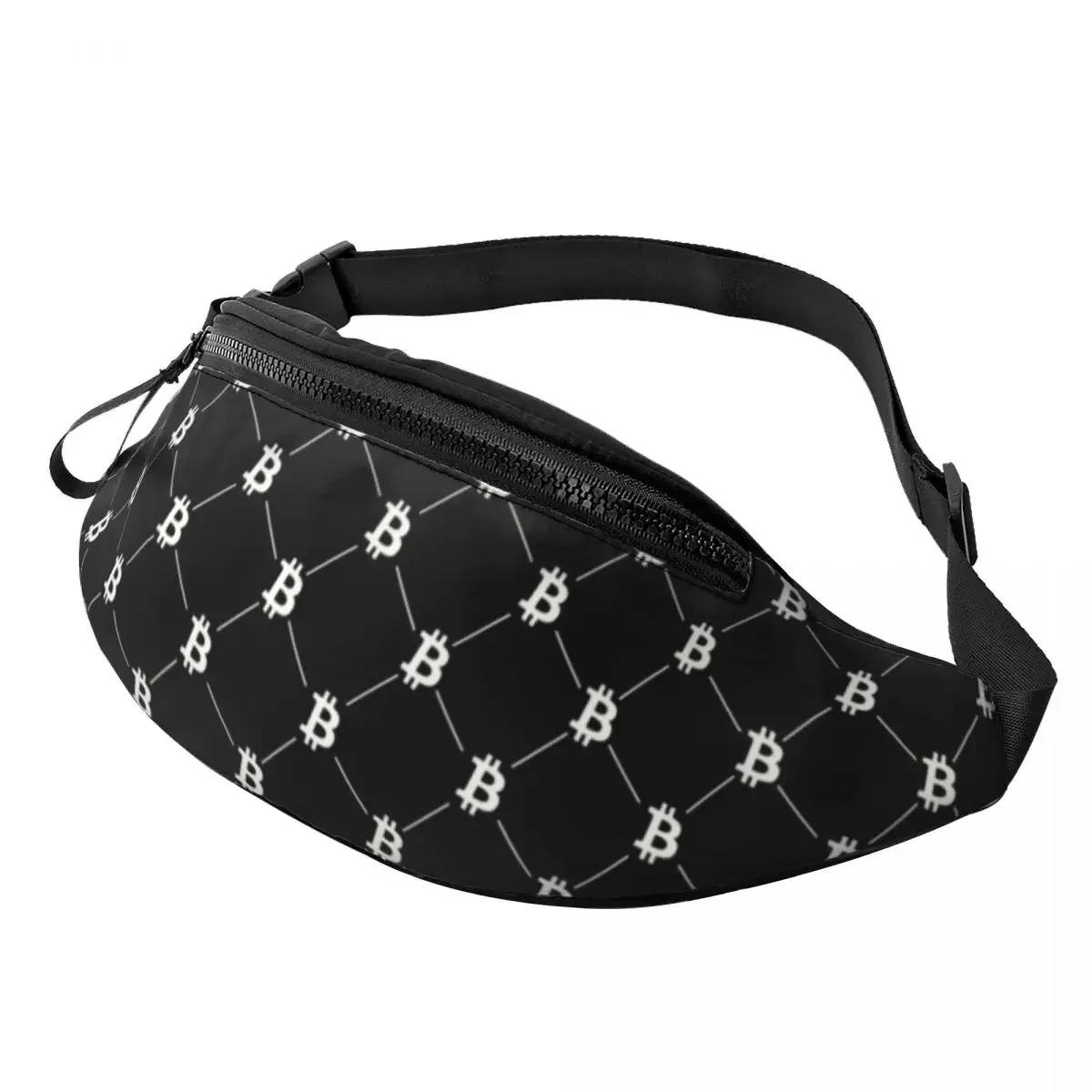 Personalized Bitcoin Pattern Fanny Pack for Women Men Fashion BTC Cryptocurrency Crossbody Waist Bag Traveling Phone Money Pouch