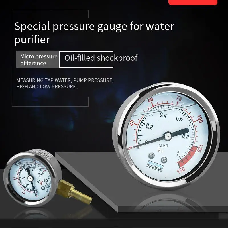 

Stainless Steel Pressure Gauges For Water Filter System,Water Filter Accessories