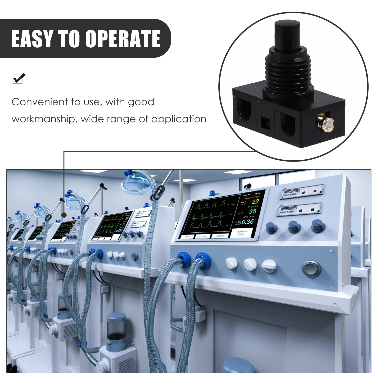 3pcs Foot Switch Push Button Self-Reset Light Switches Wired Mounting Momentary Copper Buttons Simple Color for Appliances