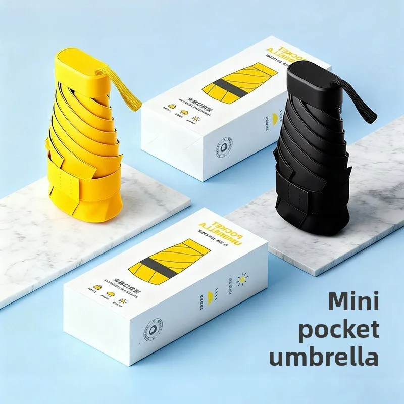Ultra Mini Umbrella Capsule Dual-Use Sunny and Rainy Mode Rainproof Sun Protection Portable Purpose Umbrella Sun Umbrella
