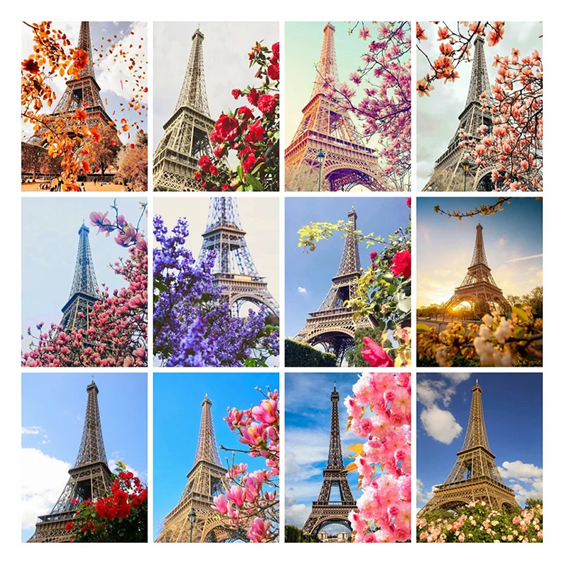 LZAIQIZG 5D DIY Diamond Painting Paris Tower Diamond Embroidery Sale Flower Tree Pictures Of Rhinestones Mosaic Home Decoration