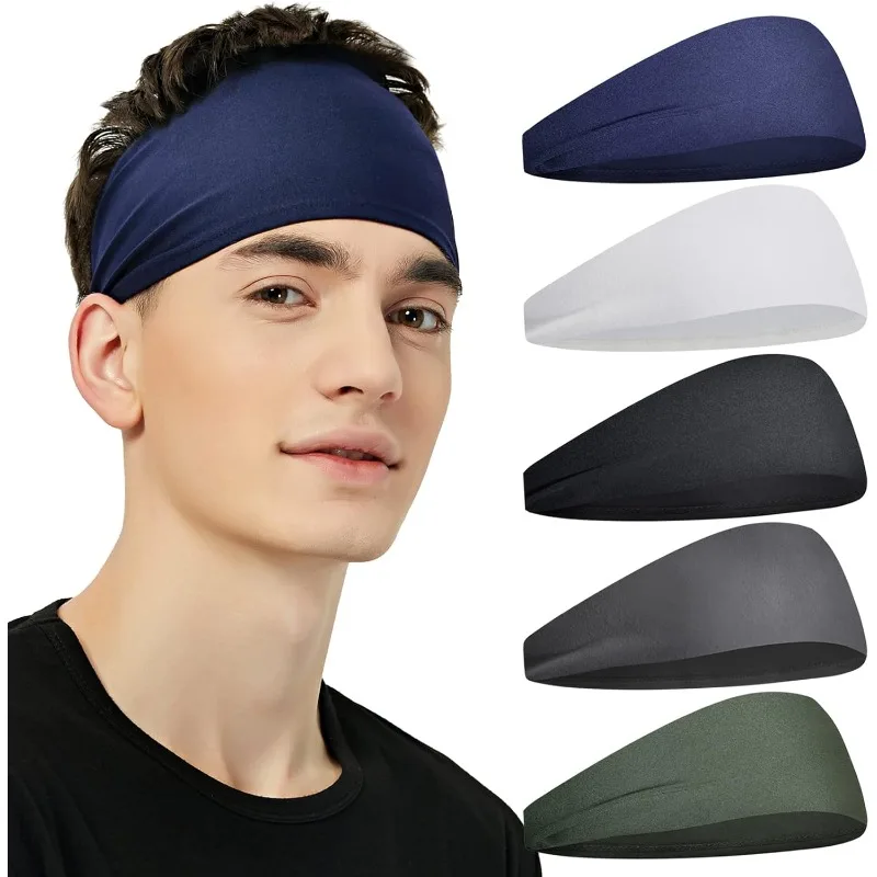 Fitness Running Yoga Sports Headband Sweatband Stretch Elastic Gym Headwrap Breathable Quick-dry Absorbent Hair Bands Men Women